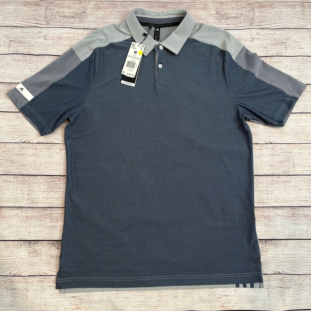 Men’s Adidas Gray Sport Aero polo *Size Medium NWT